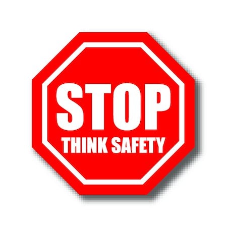 Ergomat 16in OCTAGON SIGNS - Stop Think Safety DSV-SIGN 256 #0944 -UEN